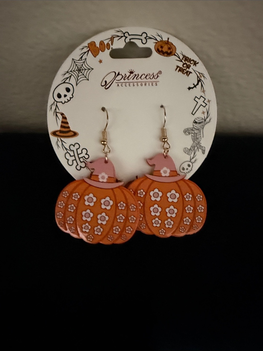 Orange & Pink Pumpkin Dangle Earrings